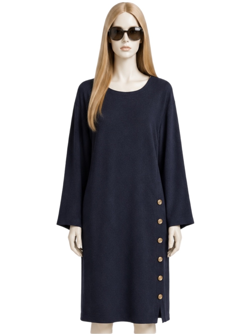 Boden Navy Long Sleeve Belted Sweater Dress Wool/Cashmere Size 16/18